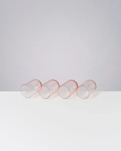 Joia Glas klein riffled rosé 4er-Set