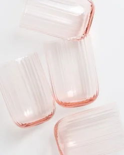 Joia Glas klein riffled rosé 4er-Set