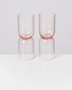 Joia Glas klein riffled rosé 4er-Set