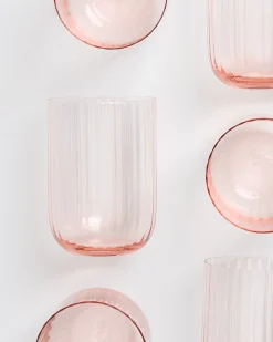 Joia Glas klein riffled rosé 6er-Set