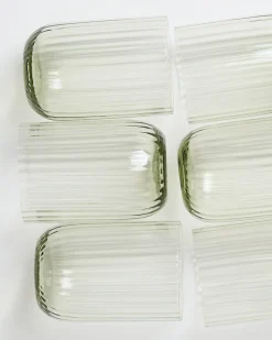 Joia Glas klein riffled smaragd 6er-Set