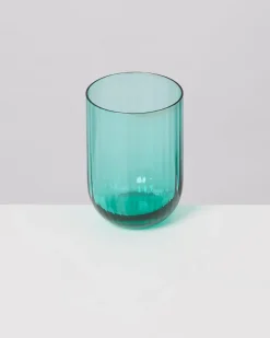 Joia Glas klein riffled türkis