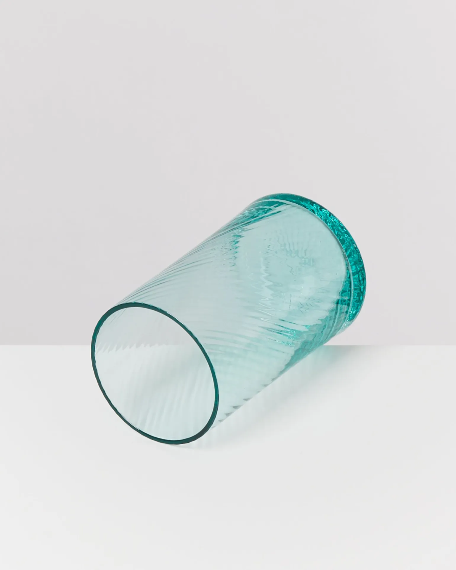 Leiria Glas klein riffled grün 4er-Set