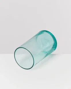 Leiria Glas klein riffled grün 6er-Set