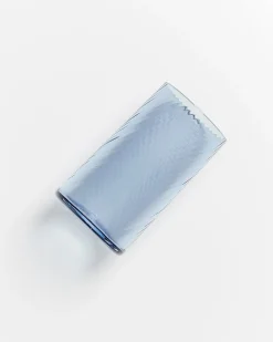 Leiria Glas klein riffled blau