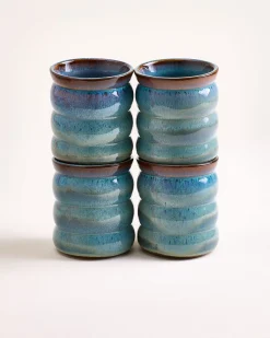 Madeira Becher groß bubble grünblau 4er-Set