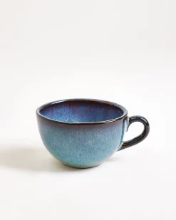 Madeira Cappuccinotasse & Untertasse klein classic grünblau