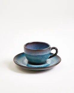 Madeira Espressotasse & Espressountertasse classic grünblau 6er-Set