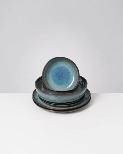 Madeira Geschirr-Set modern grünblau 7-teilig