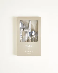 MaM x Sabre Paris Besteck 5er-Set off-white blau