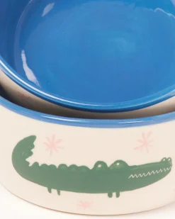 Miio Miini Müslischale Croco weiß blau