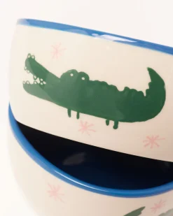 Miio Miini Müslischale Croco weiß blau