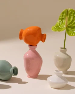 Mino Vase 3er-Set sand orange rosa