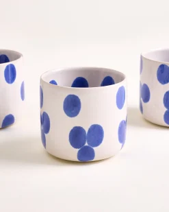 Nódoa Becher groß gepunktet blau 6er-Set