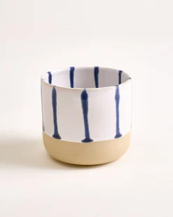 Nódoa Becher groß gestreift weiß blau