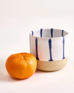 Nódoa Becher groß gestreift weiß blau