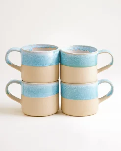 Nódoa Tasse groß dipped hellblau 4er-Set