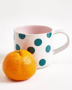 Nódoa Tasse groß gepunktet rosa grün 6er-Set