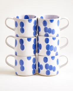 Nódoa Tasse groß gepunktet blau 6er-Set