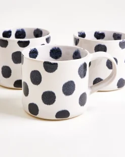 Nódoa Tasse groß gepunktet schwarz 4er-Set