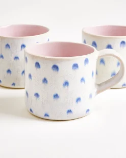 Nódoa Tasse groß gepunktet rosa blau 4er-Set