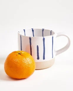 Nódoa Tasse groß gestreift weiß blau