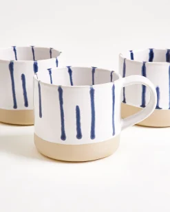 Nódoa Tasse groß gestreift weiß blau