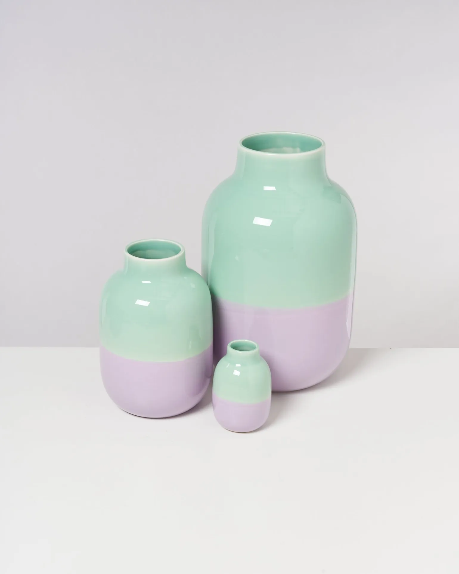 Nuno Vase M mint lila