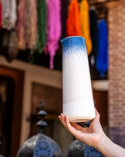 Pinguim Karaffe gesprenkelt blau rosa