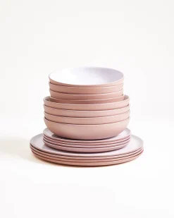 Seda Geschirr-Set rosé weiß 16-teilig