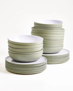 Seda Geschirr-Set salbeigrün weiß 32-teilig