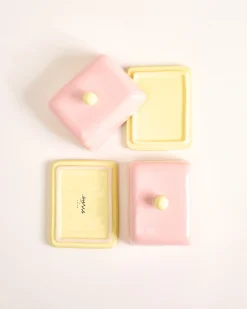 Seia Butterdose rosa gelb