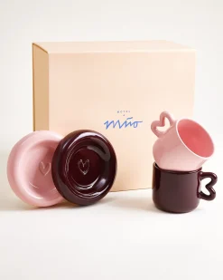 Seia Geschenk-Set Herz rosa burgund 3-teilig