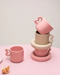Seia Tasse & Untertasse Herz rosa