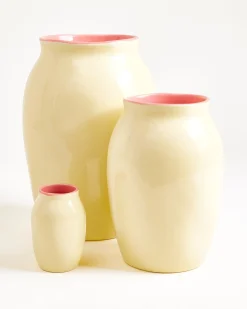 Sombra Vase L gelb rosa