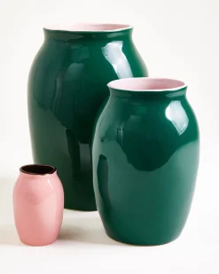 Sombra Vase M dunkelgrün rosé