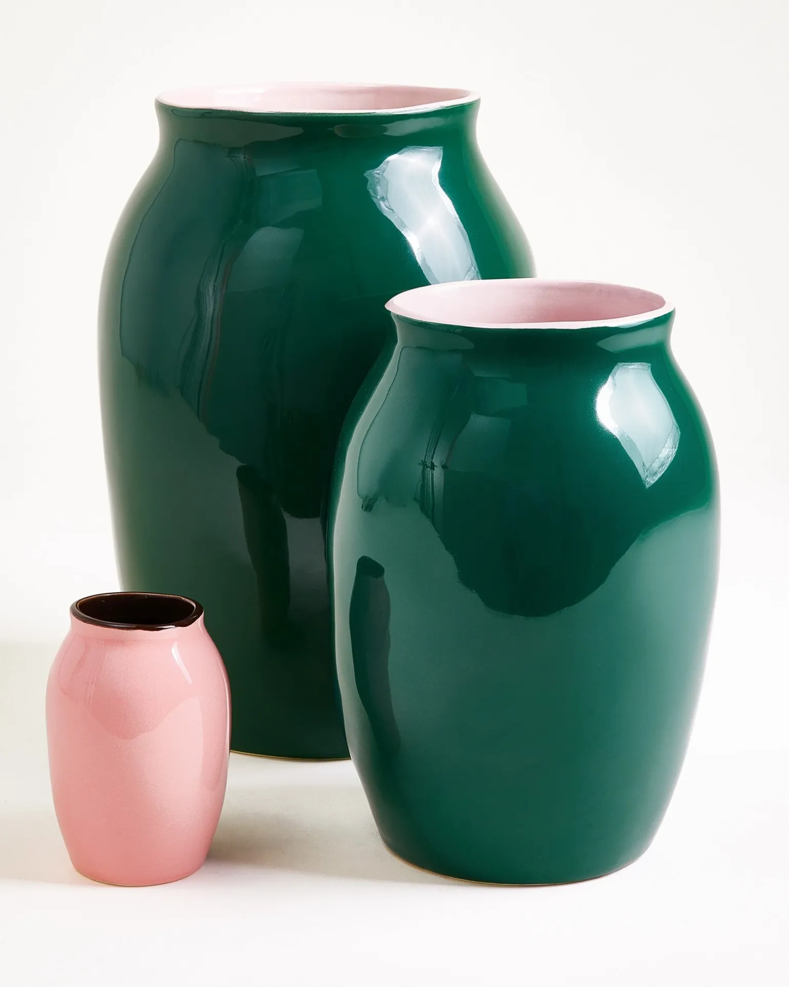 Sombra Vase M dunkelgrün rosé