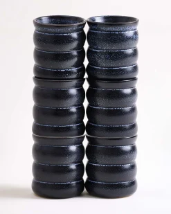 Turmalina Becher groß bubble schwarz 6er-Set